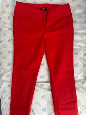 LOFT Bright Red Girls' Slim Ponte Pants